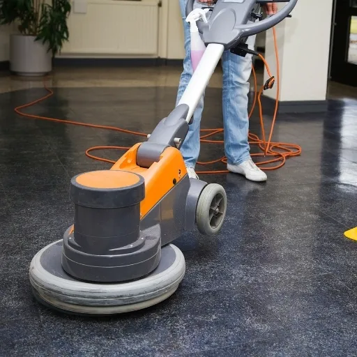 HEPA-filtered dustless concrete grinding equipment for clean installation