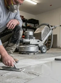 Mechanical profile preparation for permanent concrete floor bonding